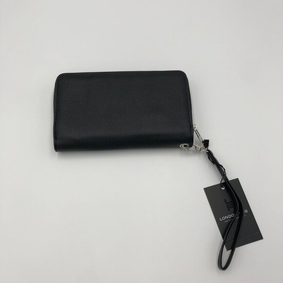 London Fog Collection Bradford Single Zip Wallet With Front Flap & Wrist Strap - Picture 6 of 7